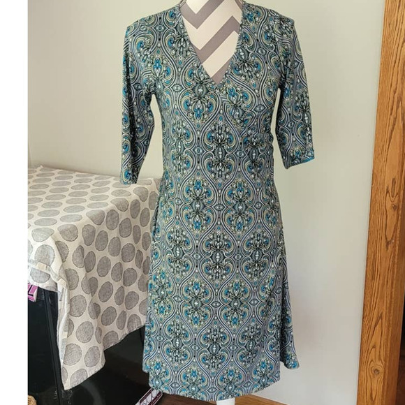 PrAna Breathe Paisley Print Dress Medium Faux Wrap - Picture 1 of 7